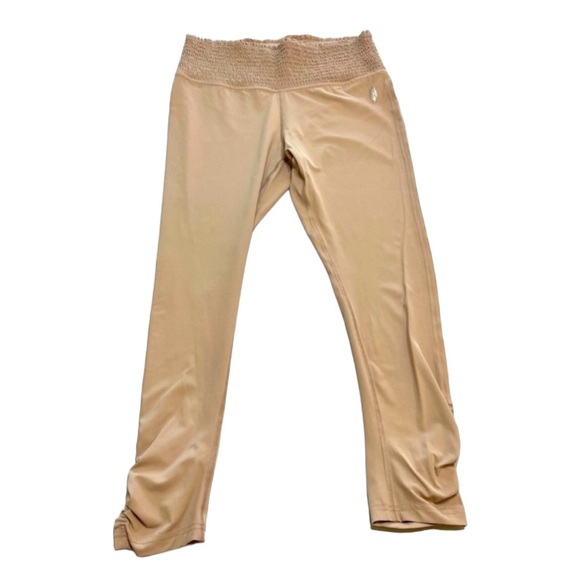 Free People Movement Legging Women Smocked High Waisted Ruche Ankle Size XL Rare - Picture 3 of 7